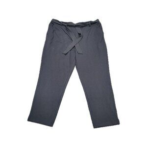 Nicole Miller Size XL New York Black Pull On Trousers Stretch Elastic Waist Tie
